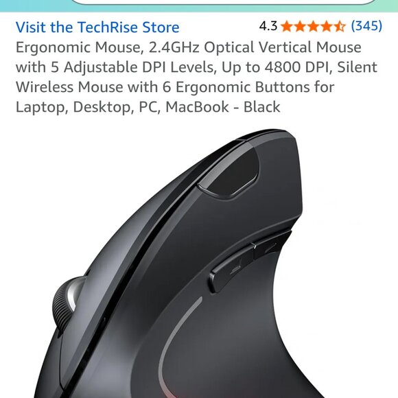 Techrise brand 2.4 Ghz optical vertical mouse for desktop, PC, mac books - Picture 7 of 7